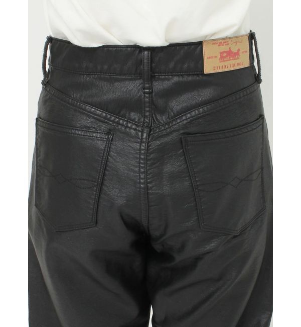 Ungrid「フェイクレザードッキングデニム」|デニム|