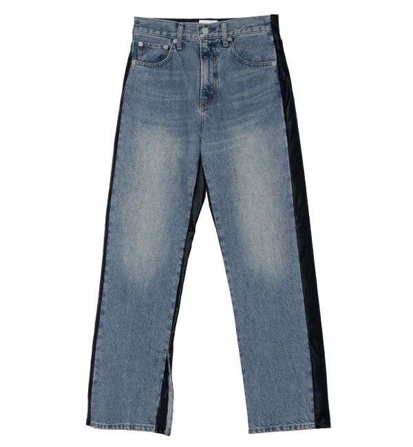 Ungrid「フェイクレザードッキングデニム」|デニム|