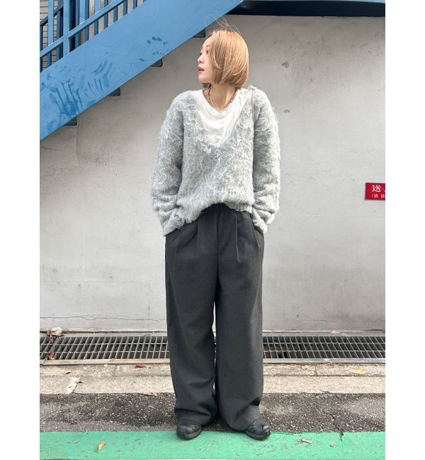 Ungrid「Vネック起毛ルーズニット」|ニット・セーター|