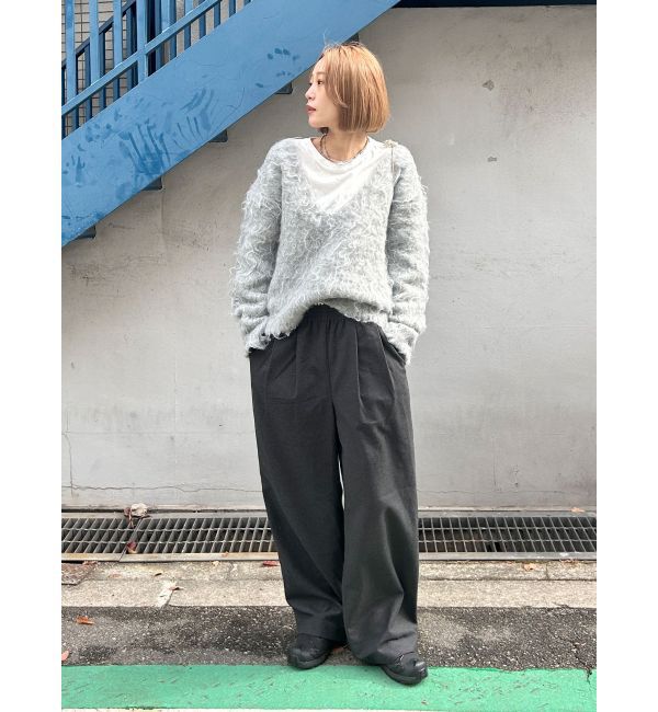 Ungrid「Vネック起毛ルーズニット」|ニット・セーター|