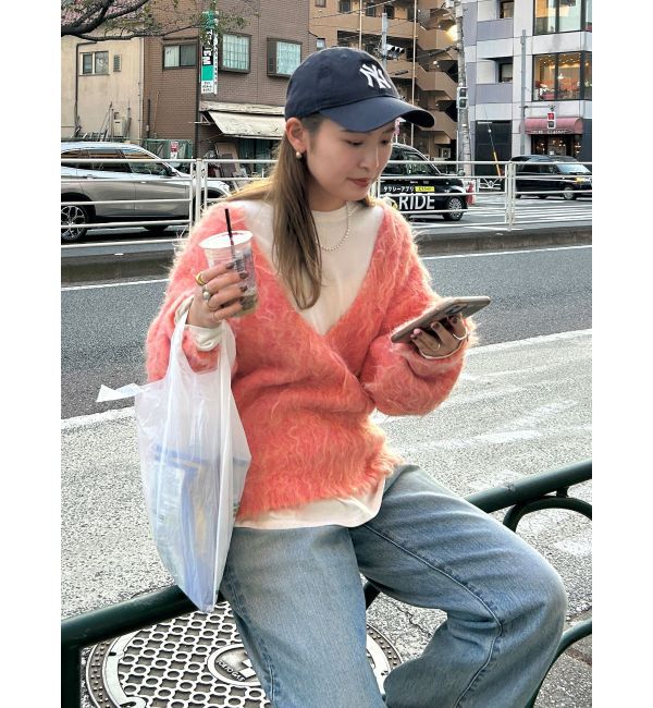 Ungrid「Vネック起毛ルーズニット」|ニット・セーター|