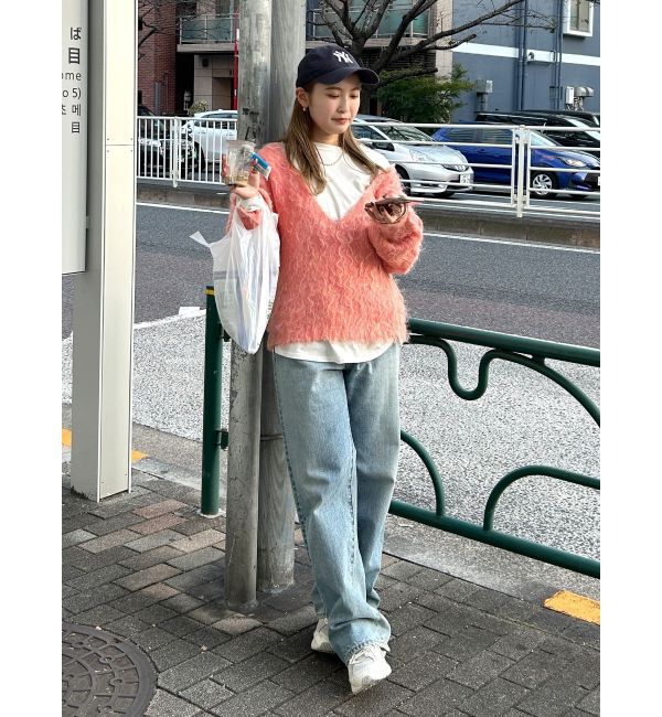 Ungrid「Vネック起毛ルーズニット」|ニット・セーター|