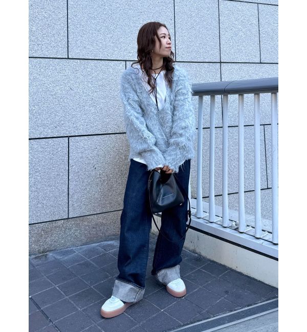 Ungrid「Vネック起毛ルーズニット」|ニット・セーター|