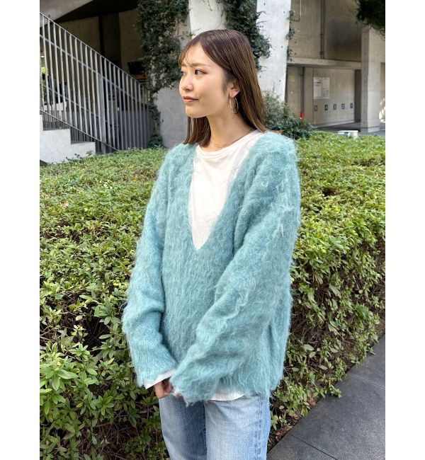 Ungrid「Vネック起毛ルーズニット」|ニット・セーター|