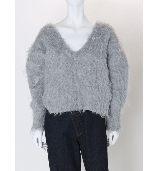 Ungrid「Vネック起毛ルーズニット」|ニット・セーター|