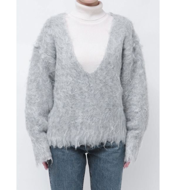Ungrid「Vネック起毛ルーズニット」|ニット・セーター|