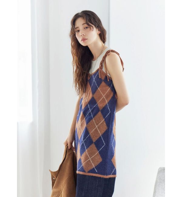Ungrid「アーガイルニットキャミソール」|ニット・セーター|