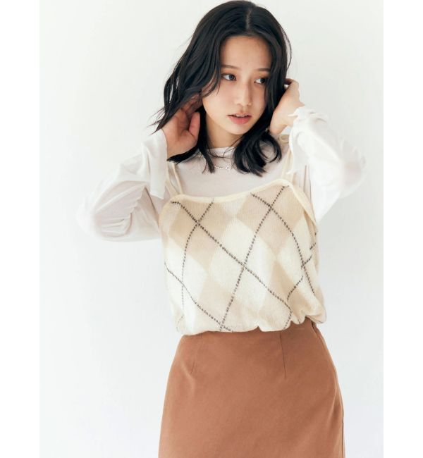 Ungrid「アーガイルニットキャミソール」|ニット・セーター|