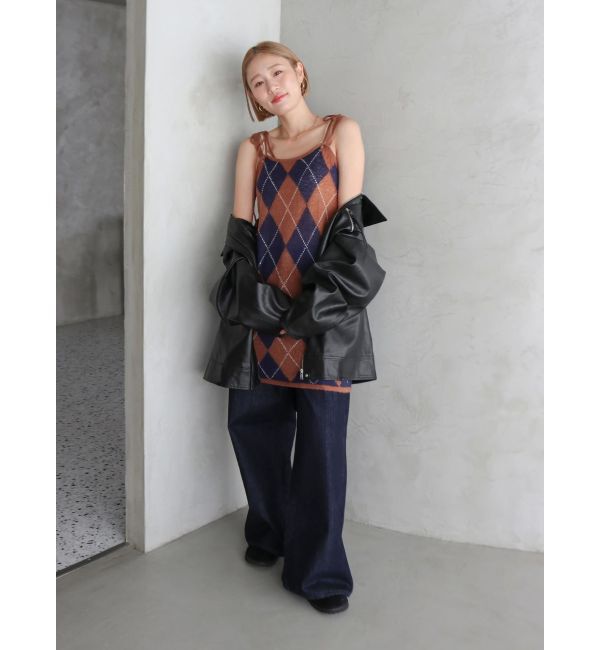 Ungrid「アーガイルニットキャミソール」|ニット・セーター|