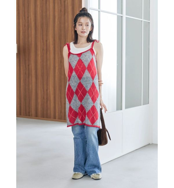 Ungrid「アーガイルニットキャミソール」|ニット・セーター|