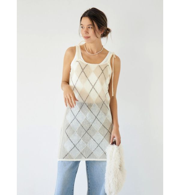 Ungrid「アーガイルニットキャミソール」|ニット・セーター|