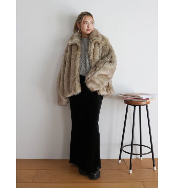 Ungrid「フィットベロアスカート」|スカート|