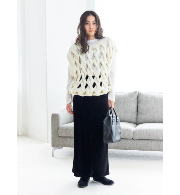 Ungrid「フィットベロアスカート」|スカート|