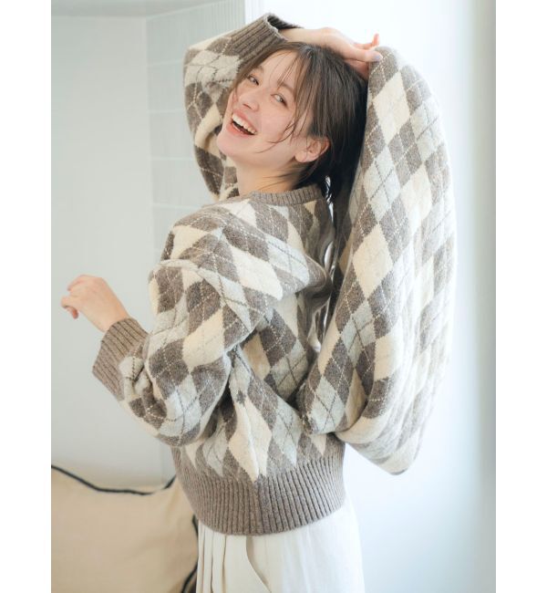 Ungrid「アーガイルルーズニット」|ニット・セーター|