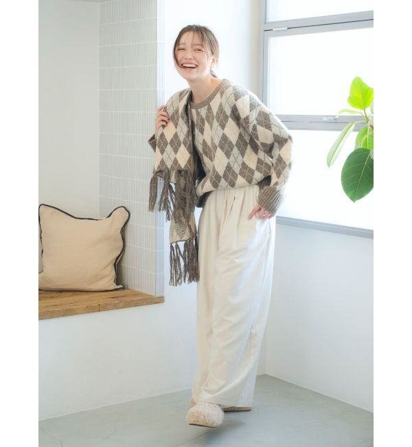 Ungrid「アーガイルルーズニット」|ニット・セーター|