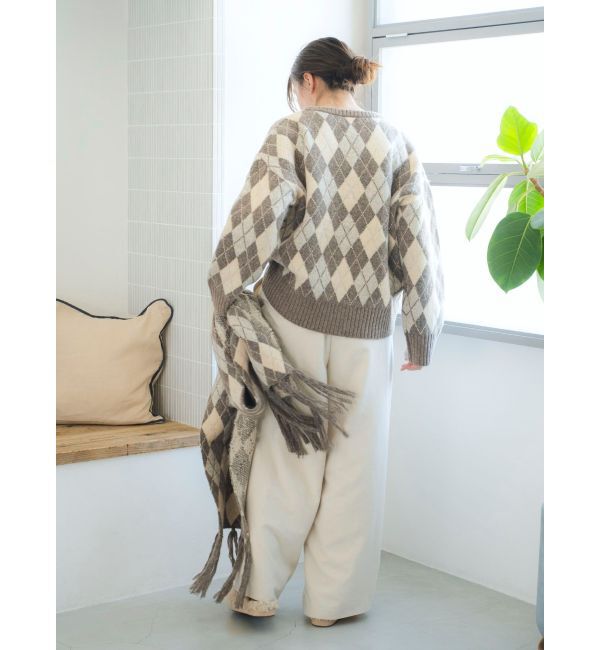 Ungrid「アーガイルルーズニット」|ニット・セーター|