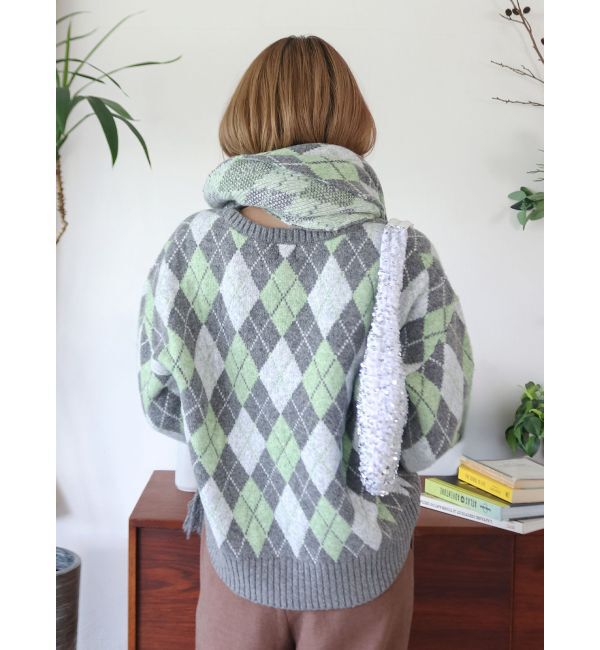 Ungrid「アーガイルルーズニット」|ニット・セーター|