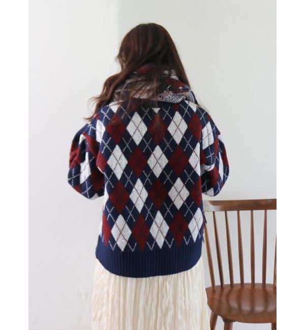 Ungrid「アーガイルルーズニット」|ニット・セーター|