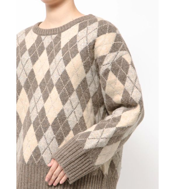 Ungrid「アーガイルルーズニット」|ニット・セーター|
