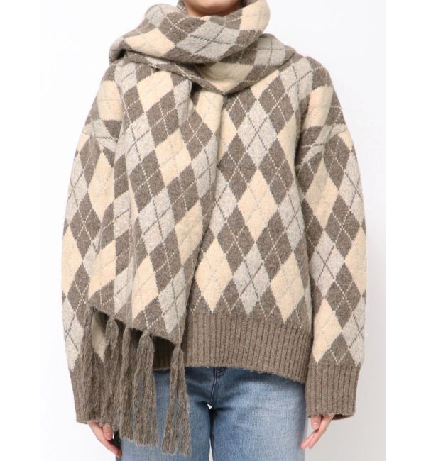 Ungrid「アーガイルルーズニット」|ニット・セーター|