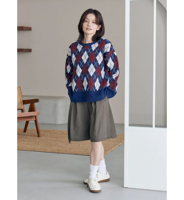 Ungrid「アーガイルルーズニット」|ニット・セーター|