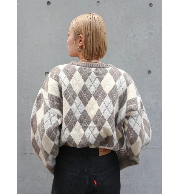Ungrid「アーガイルルーズニット」|ニット・セーター|