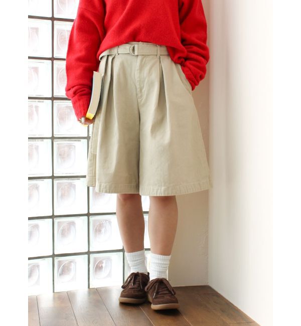 Ungrid「ワイドシルエットチノハーフパンツ」|その他|ベージュ