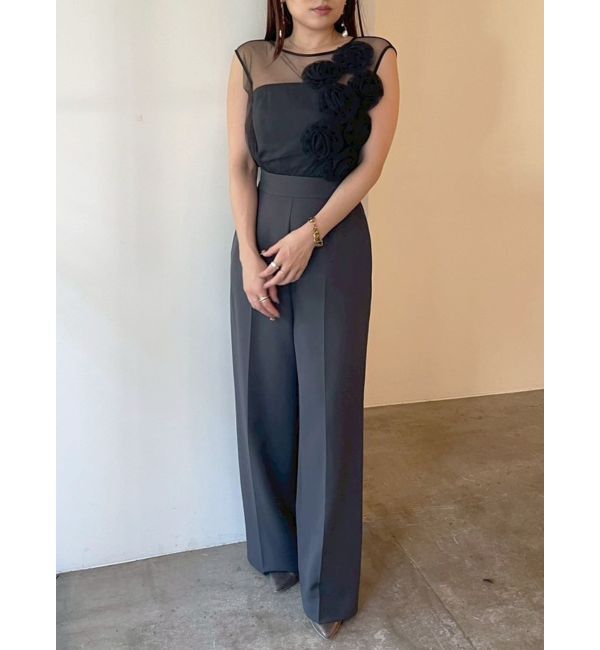 LAGUNAMOON「LADYコサージュチュールパンツドレス」|ドレス|