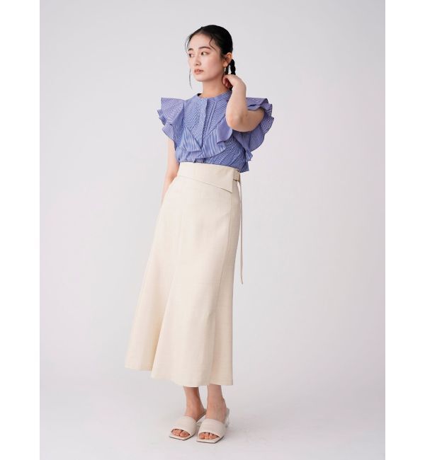 LAGUNAMOON「アシンメトリーウエストラペルスカート」|スカート|