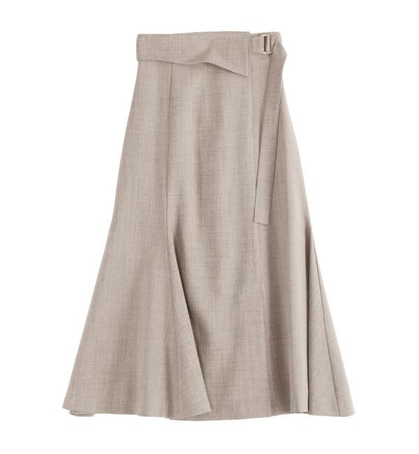 LAGUNAMOON「アシンメトリーウエストラペルスカート」|スカート|ベージュ