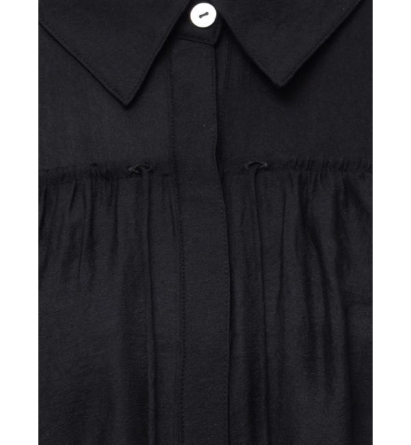 LAGUNAMOON「セミシアーギャザーショートシャツ」|シャツ・ブラウス|