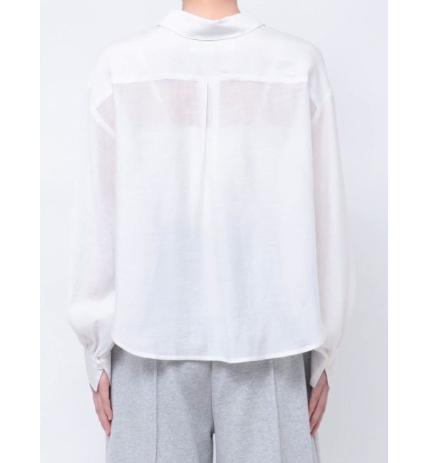 LAGUNAMOON「セミシアーギャザーショートシャツ」|シャツ・ブラウス|