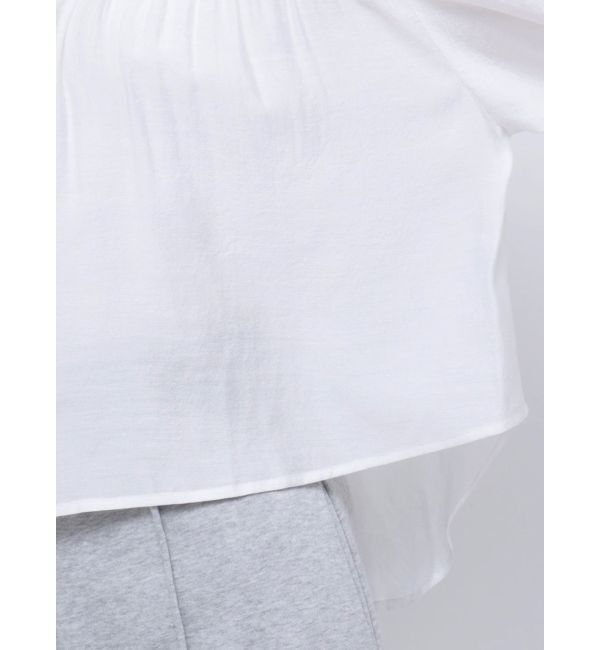 LAGUNAMOON「セミシアーギャザーショートシャツ」|シャツ・ブラウス|