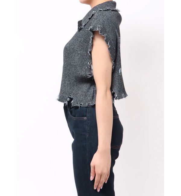 jouetie「ハーフジップダメージニット」|ニット・セーター|