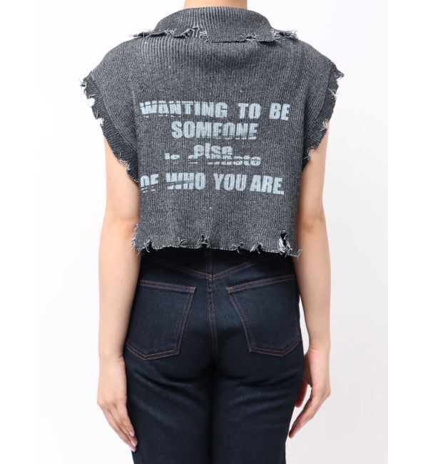 jouetie「ハーフジップダメージニット」|ニット・セーター|