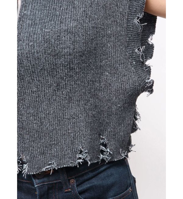 jouetie「ハーフジップダメージニット」|ニット・セーター|