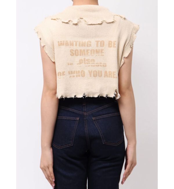 jouetie「ハーフジップダメージニット」|ニット・セーター|