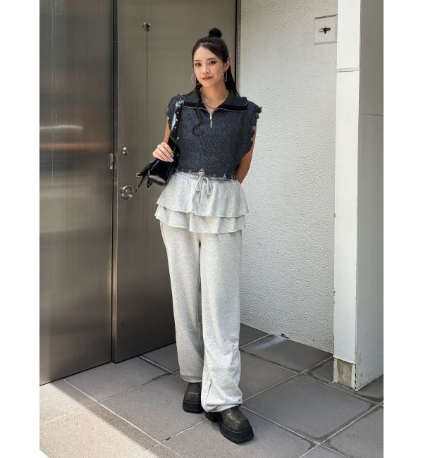 jouetie「ハーフジップダメージニット」|ニット・セーター|