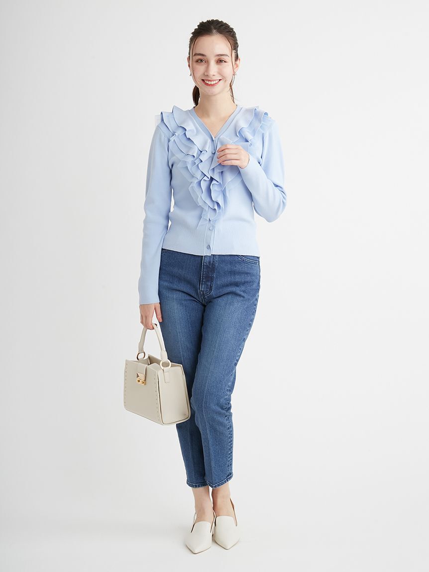 CELFORD「ハイライズ美脚ストレッチテーパードデニムパンツ」|デニム|