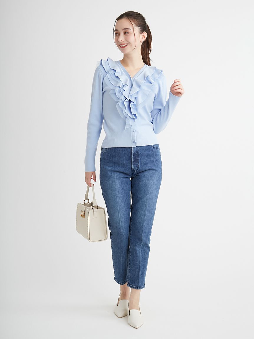 CELFORD「ハイライズ美脚ストレッチテーパードデニムパンツ」|デニム|