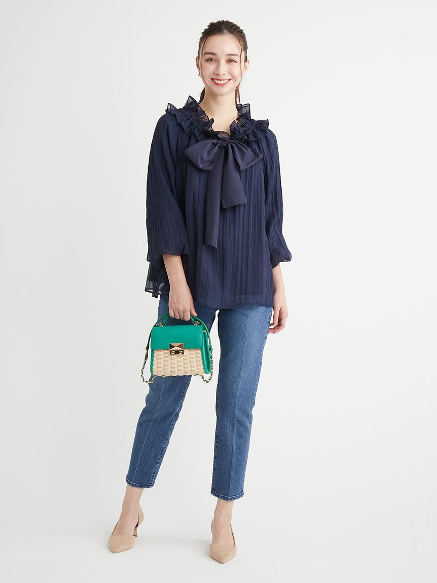 CELFORD「ハイライズ美脚ストレッチテーパードデニムパンツ」|デニム|