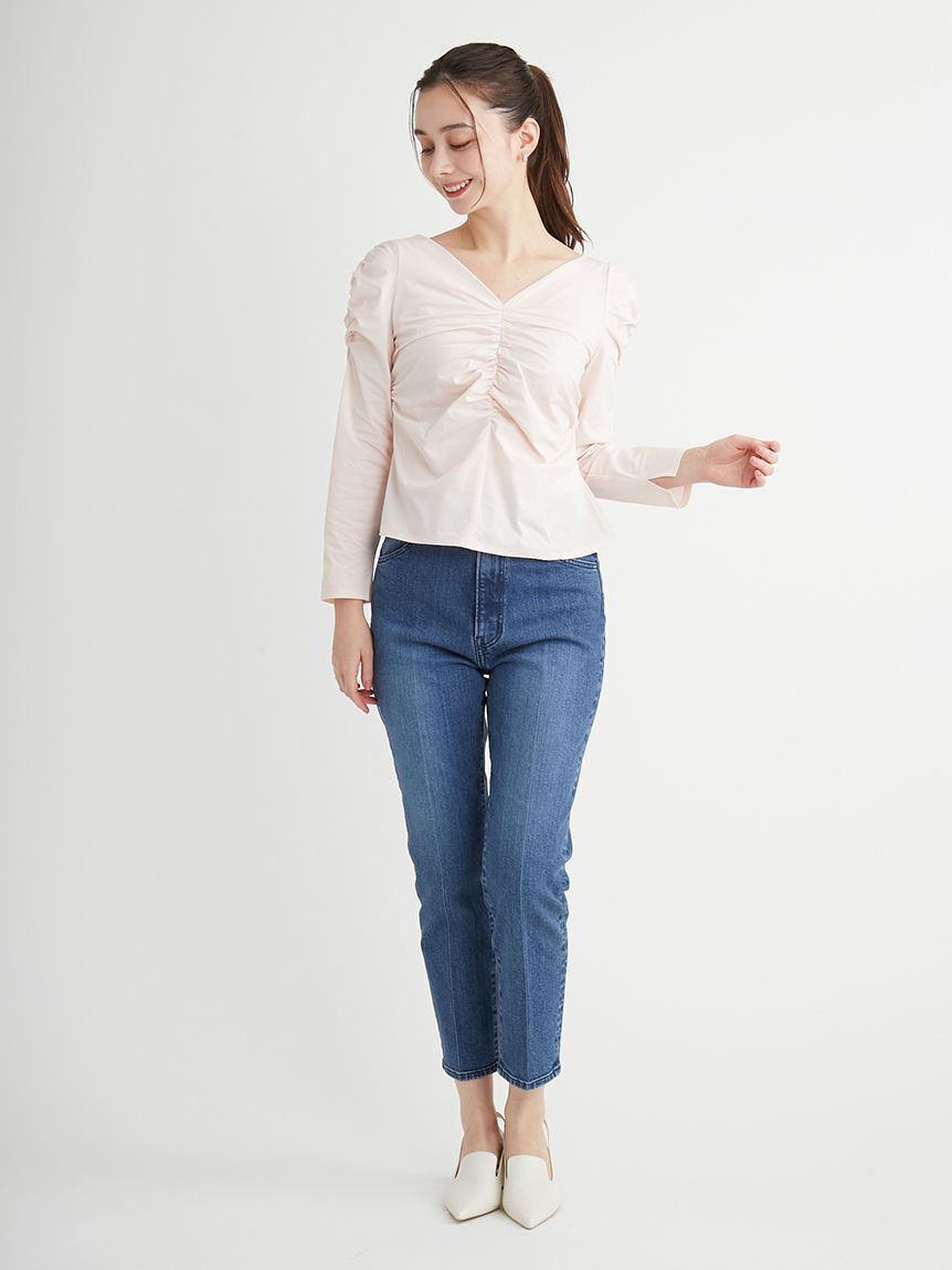 CELFORD「ハイライズ美脚ストレッチテーパードデニムパンツ」|デニム|