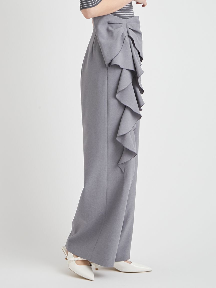 CELFORD「【洗える】リボンワイドパンツ」|チノ|