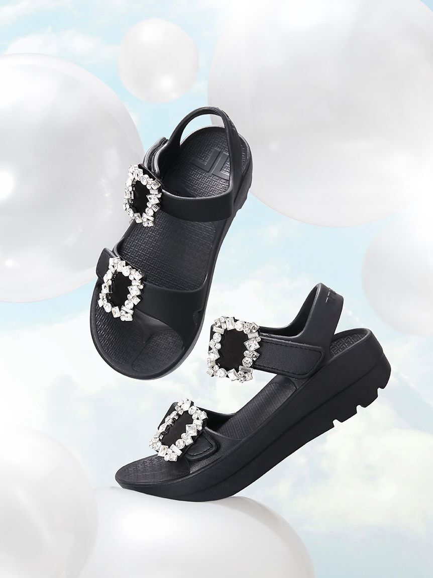 CELFORD「【TELIC｜CELFORD】コラボビジューリカバリーサンダル」|サンダル|BLK