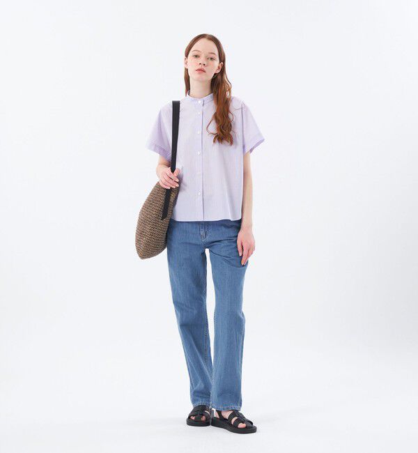 MACKINTOSH PHILOSOPHY「バンドカラーストライプハーフシャツ」|シャツ・ブラウス|