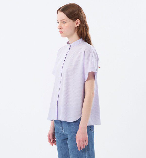 MACKINTOSH PHILOSOPHY「バンドカラーストライプハーフシャツ」|シャツ・ブラウス|