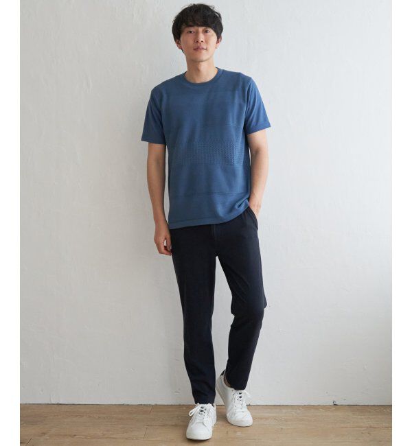 ikka「ニットコンビポンチTシャツ」|Tシャツ・カットソー|