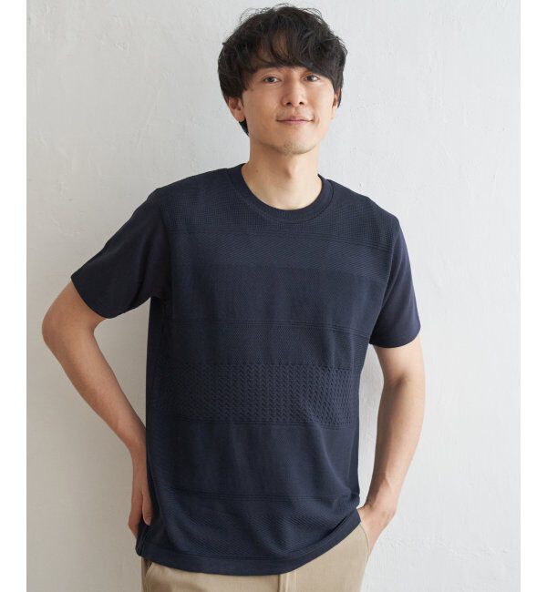 ikka「ニットコンビポンチTシャツ」|Tシャツ・カットソー|