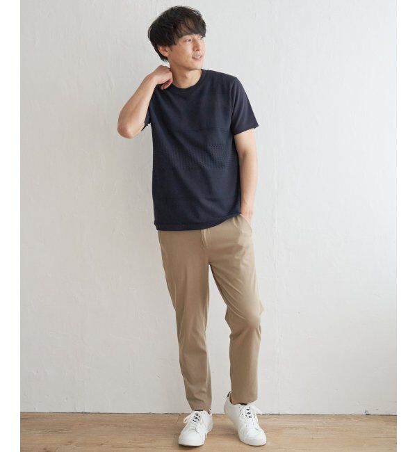 ikka「ニットコンビポンチTシャツ」|Tシャツ・カットソー|