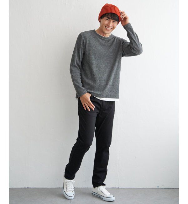 ikka「メランジワッフルフェイクロンTシャツ」|Tシャツ・カットソー|